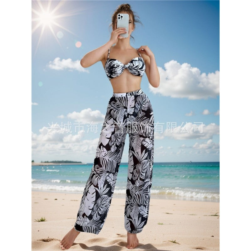 Bikini Set: Two-Piece Swimsuit With Mesh Pants