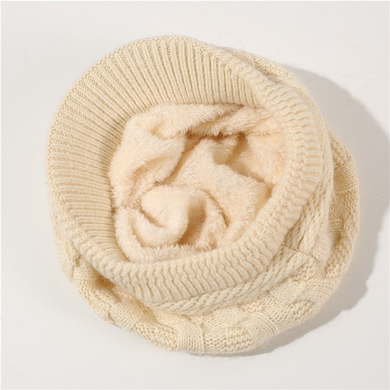 Solid Color Cable Knitted Cap