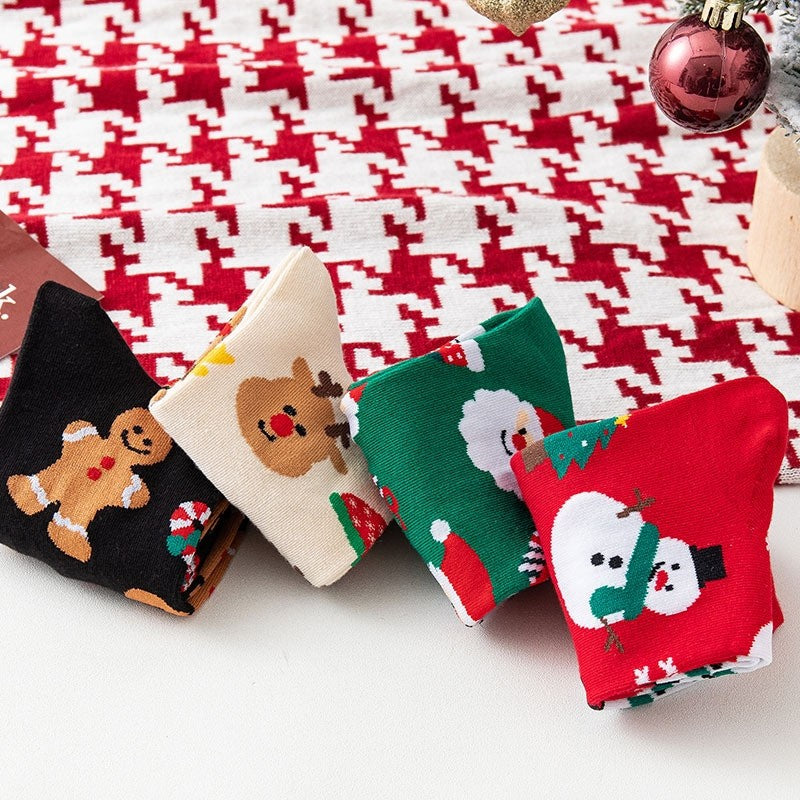 Christmas Lovely Cartoon Mid Calf Socks