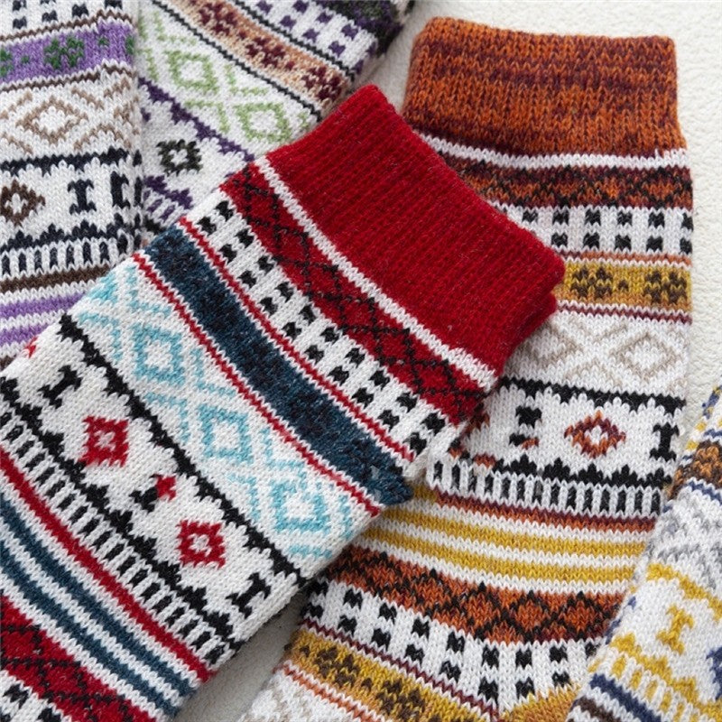 Breathable Soft Thick Mid-Calf Length Sock(A Set Of Five Pairs)