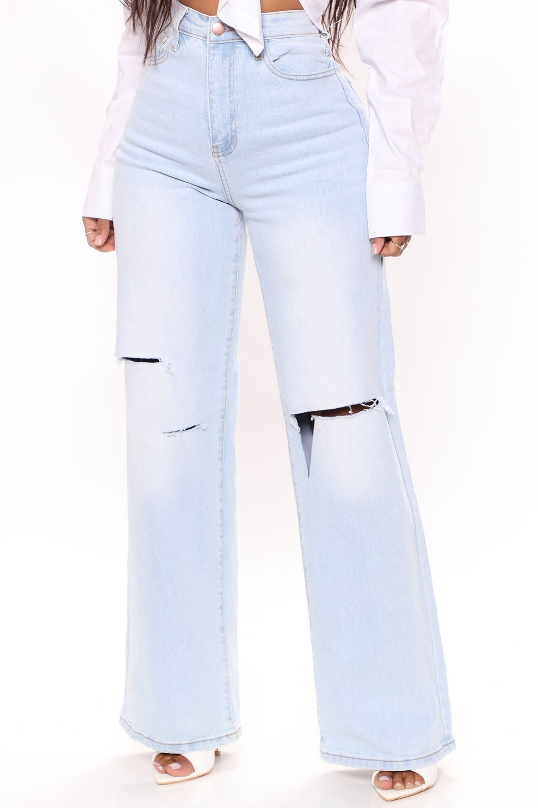 Not Your Girl Ripped Jeans - Light Blue Wash