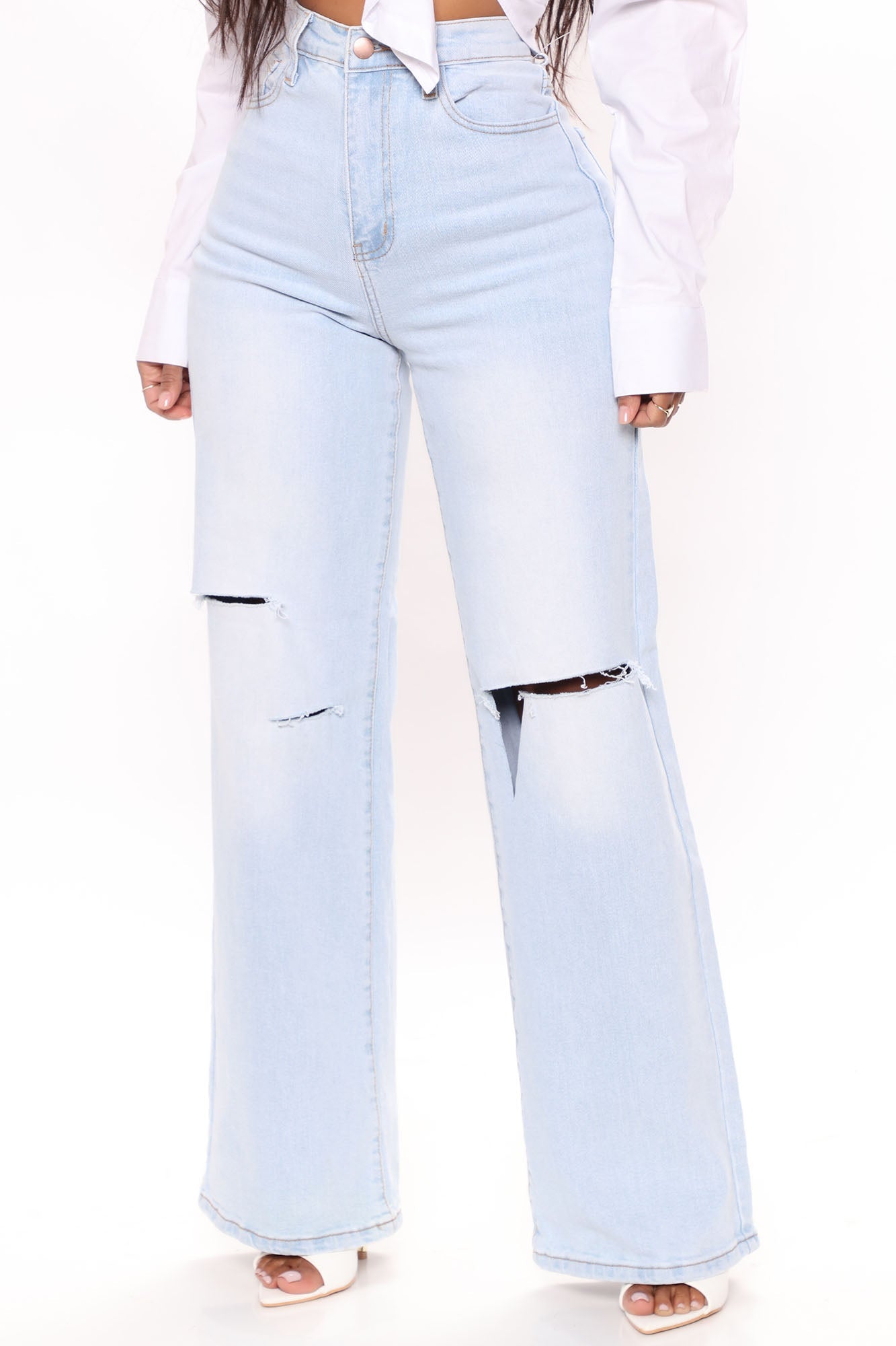 Not Your Girl Ripped Jeans - Light Blue Wash