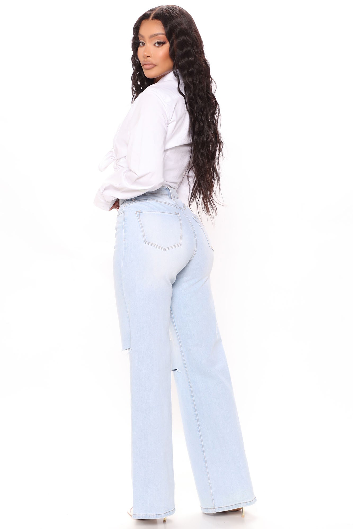 Not Your Girl Ripped Jeans - Light Blue Wash