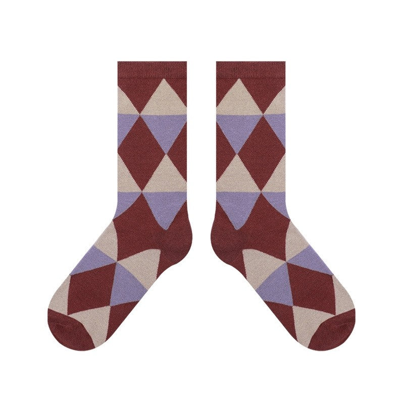 Women's Vintage Diamond Pattern Socks