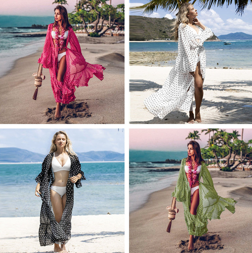 Sexy Cover Up Polka Dot Beach Dress