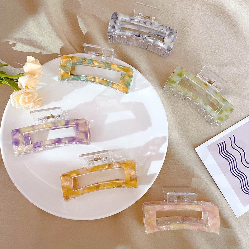 Acetate Marble Print Hair Claw Clip