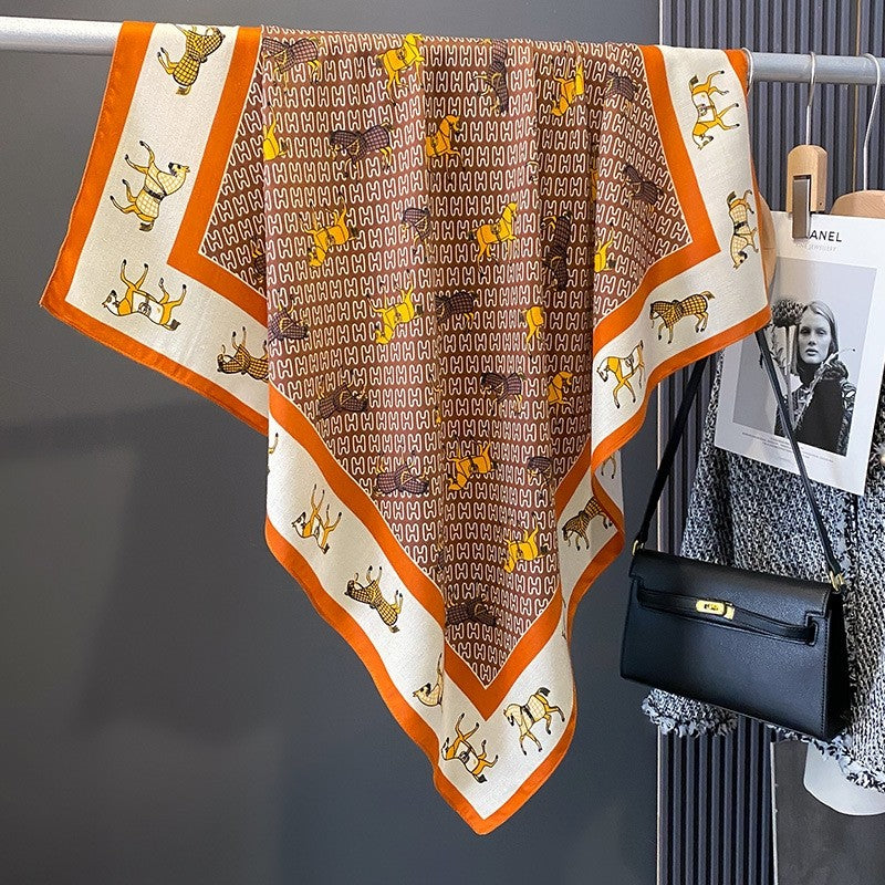 Fashion Square  Print  Scarf