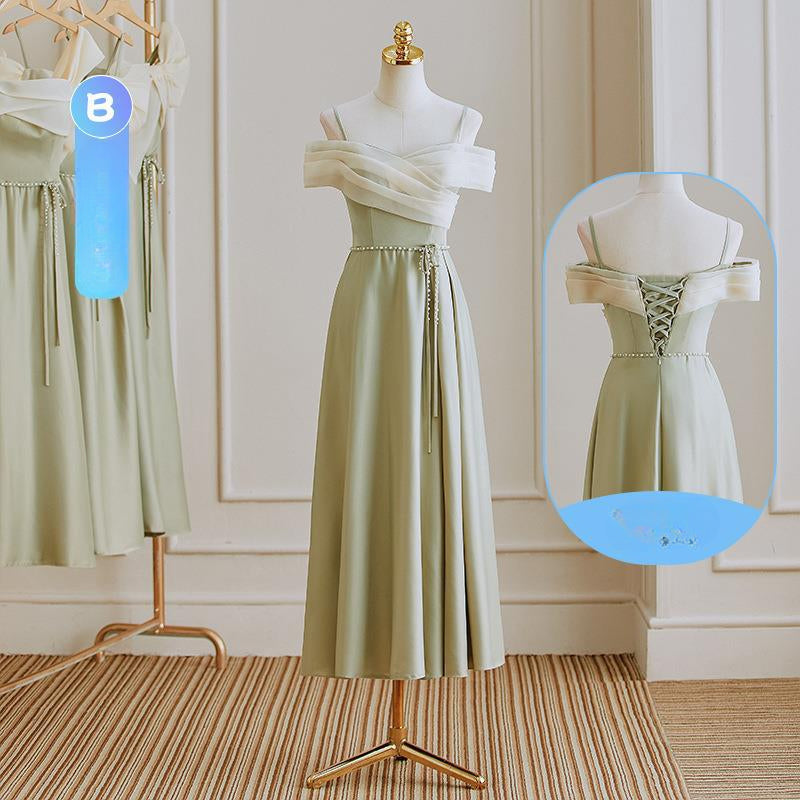 Fashion Satin Green Spring Bridesmaid Dresses