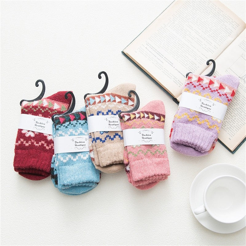 Casual Thick Simple Mid-Calf Length Sock(A Set Of Five Pairs)