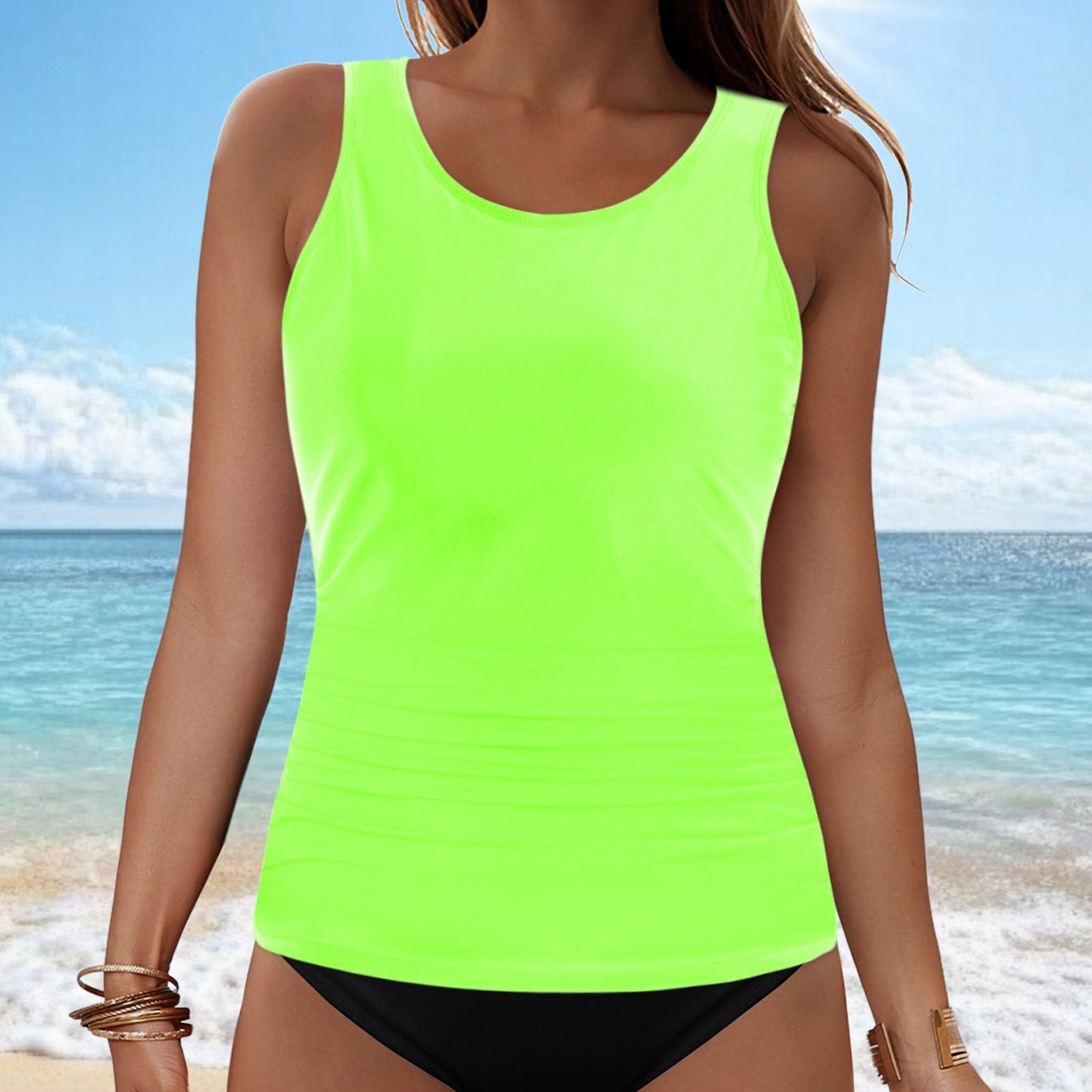 Solid Color Bikini Top For Beach And Hot Spring