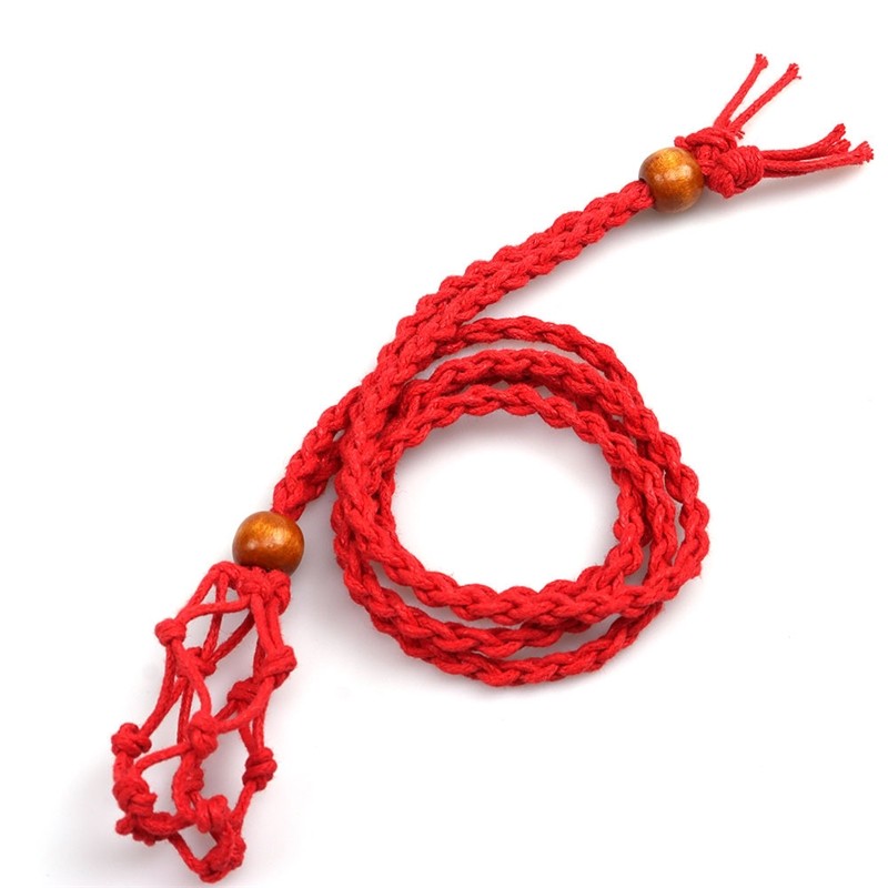 Adjustable Braided Wax Cord Pendant Necklace