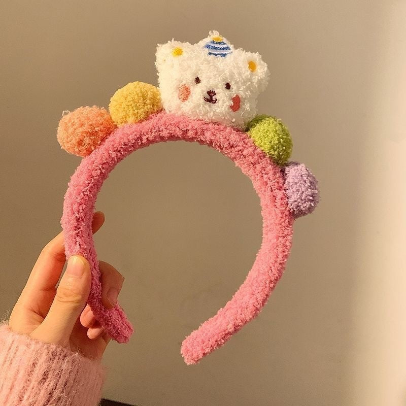 Funny Cute Cartoon Patchwork Face Wash Headband Hair Band