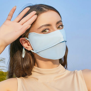 Solid Color Breathable Sun Protection Face Mask