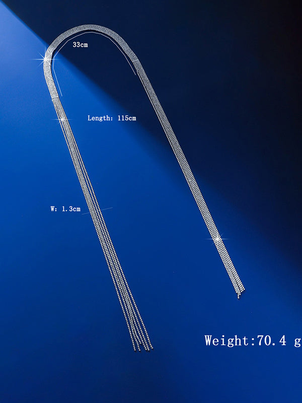 Rhine Stones Tasseled Necklaces Accessories