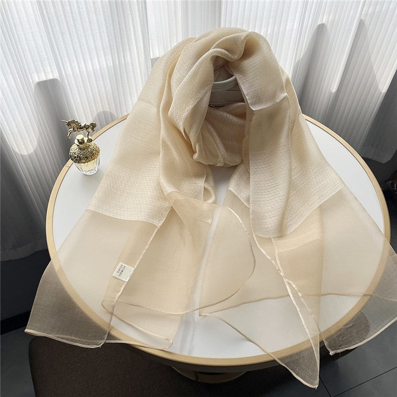 Fashion Plaid Scarf With Gold Trim