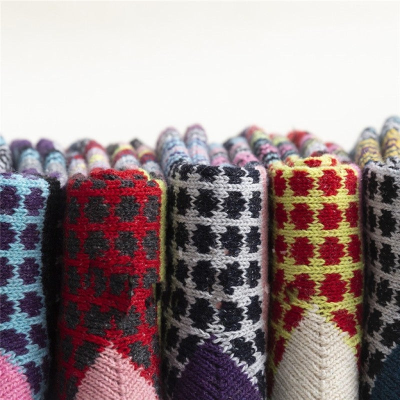 Breathable Casual Thick Print Wool Sock(A Set Of Five Pairs)