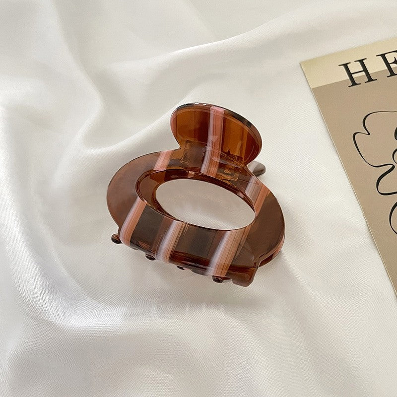 Hollowed-Out Oval Hair Claw Clip