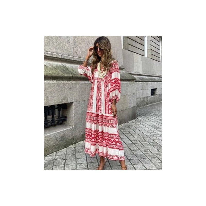 Loose Floral Print Midi Dress