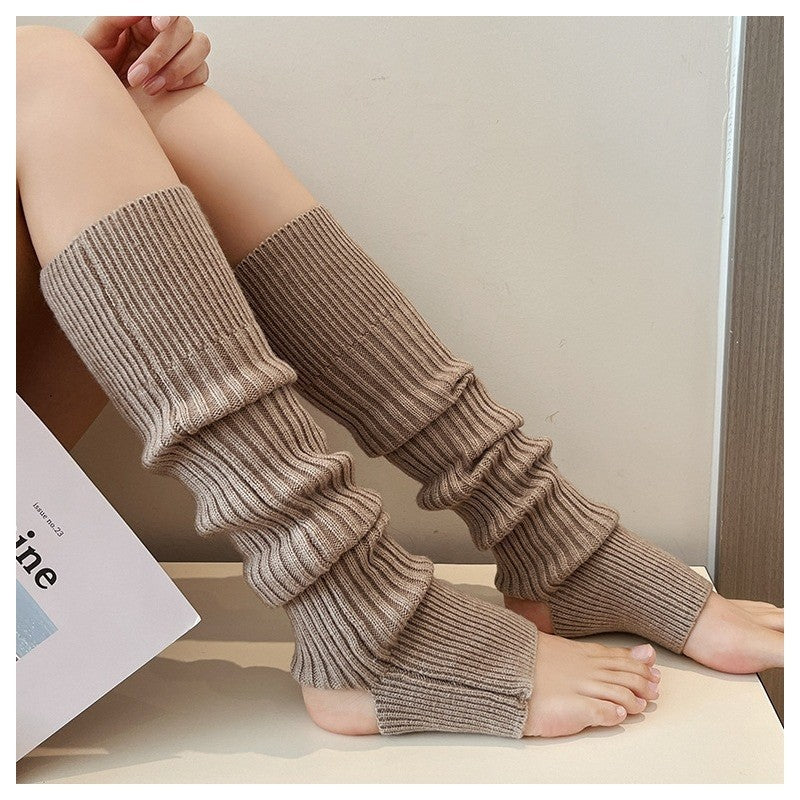 Solid Color Thickened Footed Leg Warmers