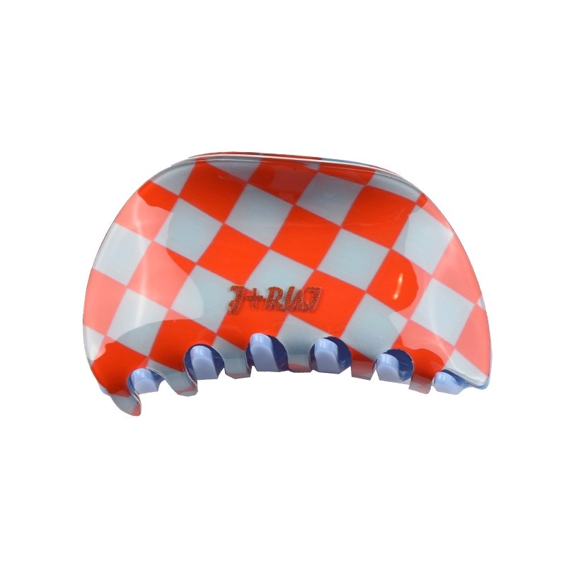Color Block Checkerboard Hair Claw Clip
