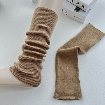 Knitted Leg Warmers In Solid Color
