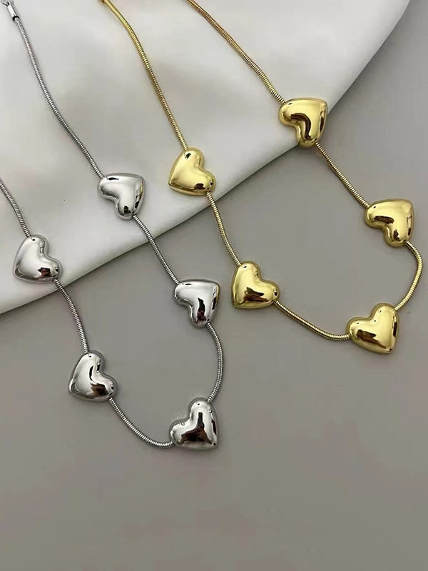 Heart Shape Snake Chain Necklaces Accessories