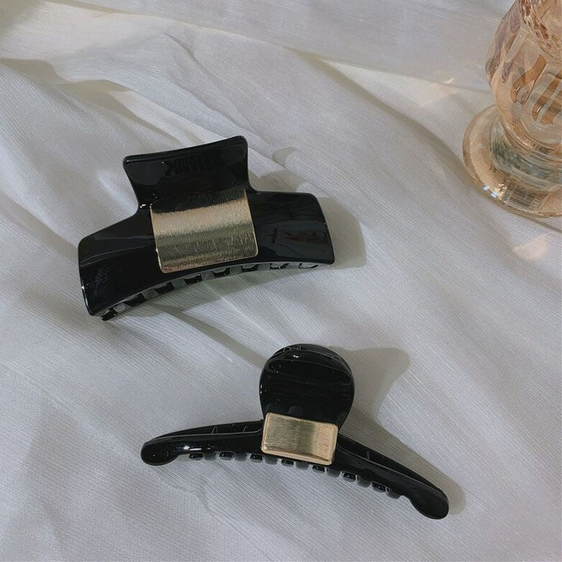 Vintage Metallic Geometric Hair Claw Clip