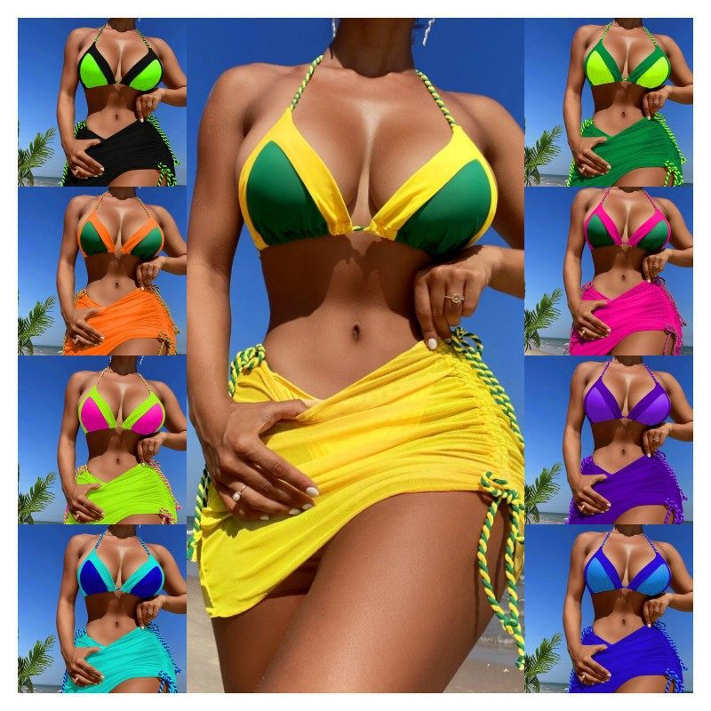 Sexy Bikini Swimsuit Set For Women, 3-Piece, Wholesale