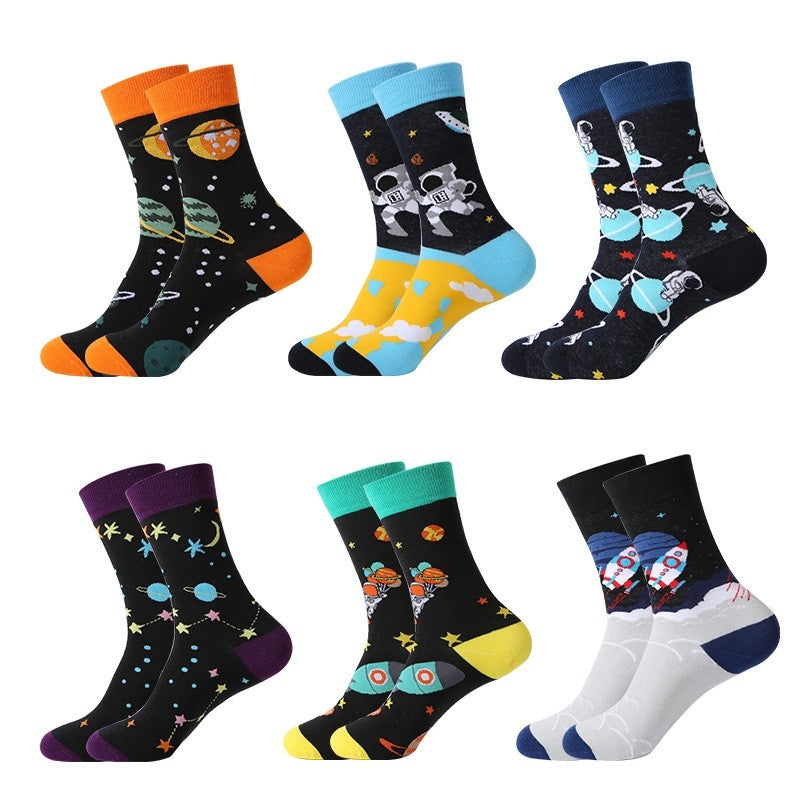 Unisex Astronaut Durable Cotton Socks