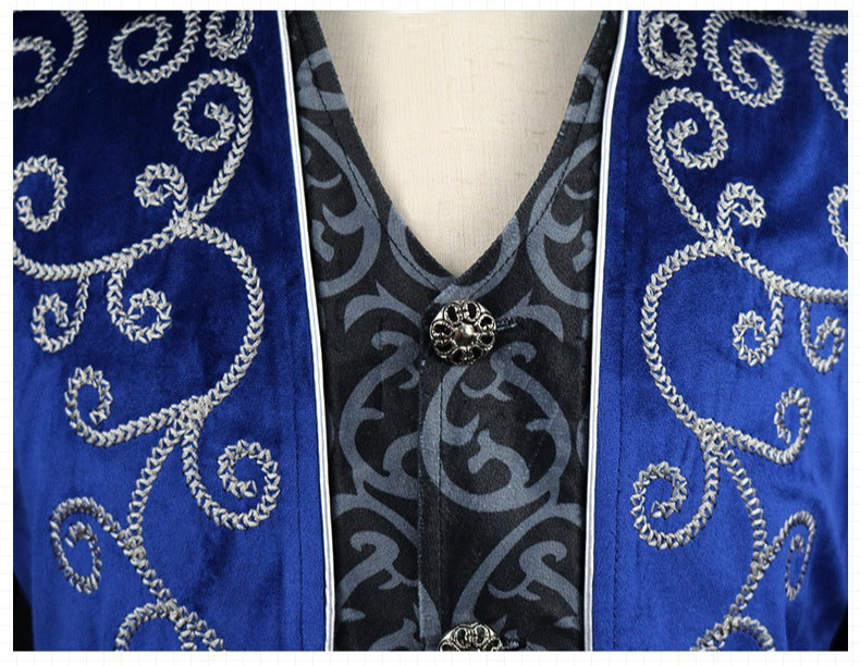 Men's Vintage Silver-Edge Tailcoat Jacket