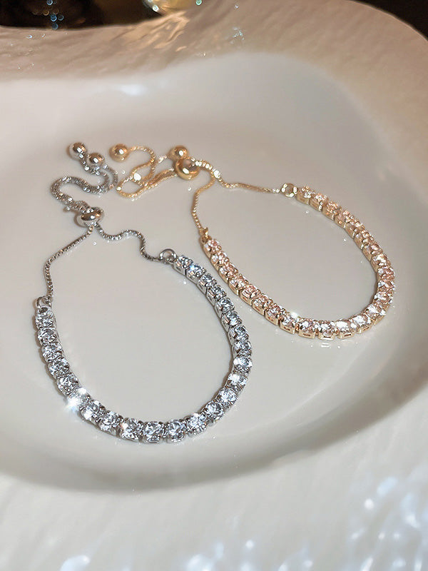 Adjustable Geometric Rhine Stones Shiny Bracelet Accessories