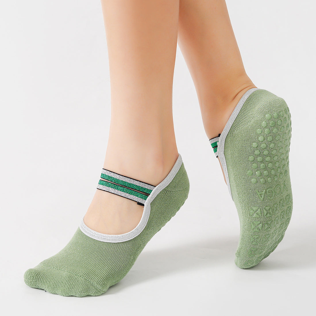 Women Non-Slip Grips Socks 4 Pairs/Pack