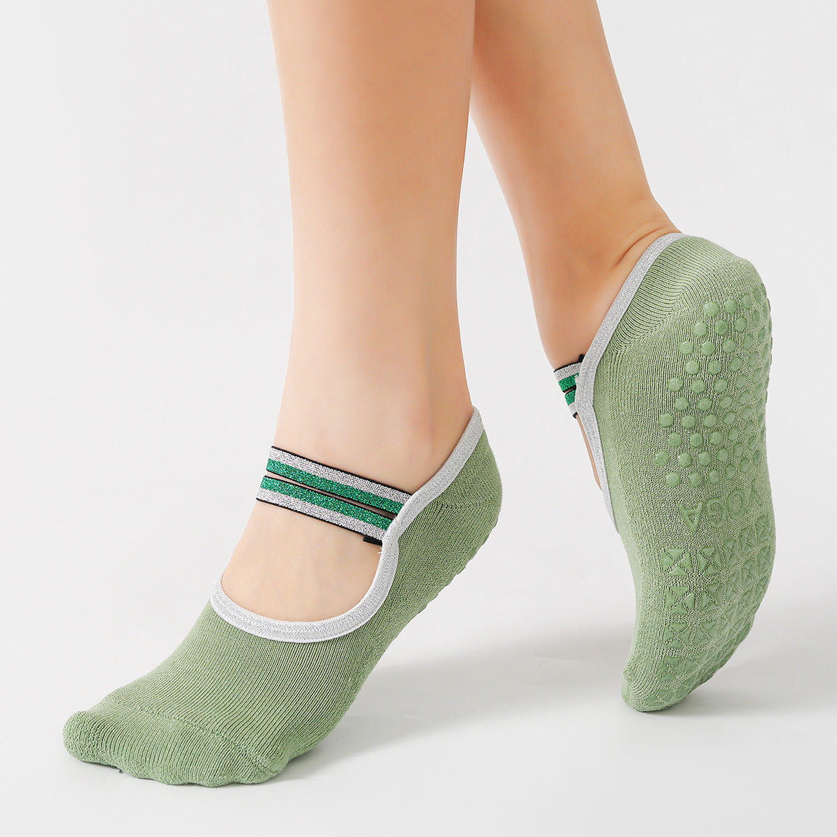 Women Non-Slip Grips Socks 4 Pairs/Pack