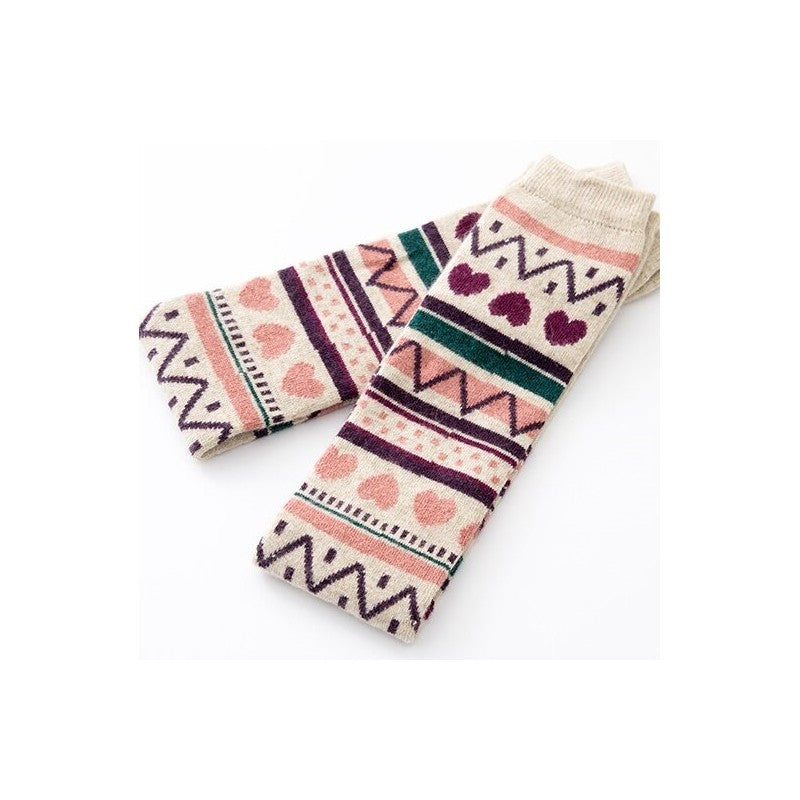 Love Jacquard Knee Length Sock Cover