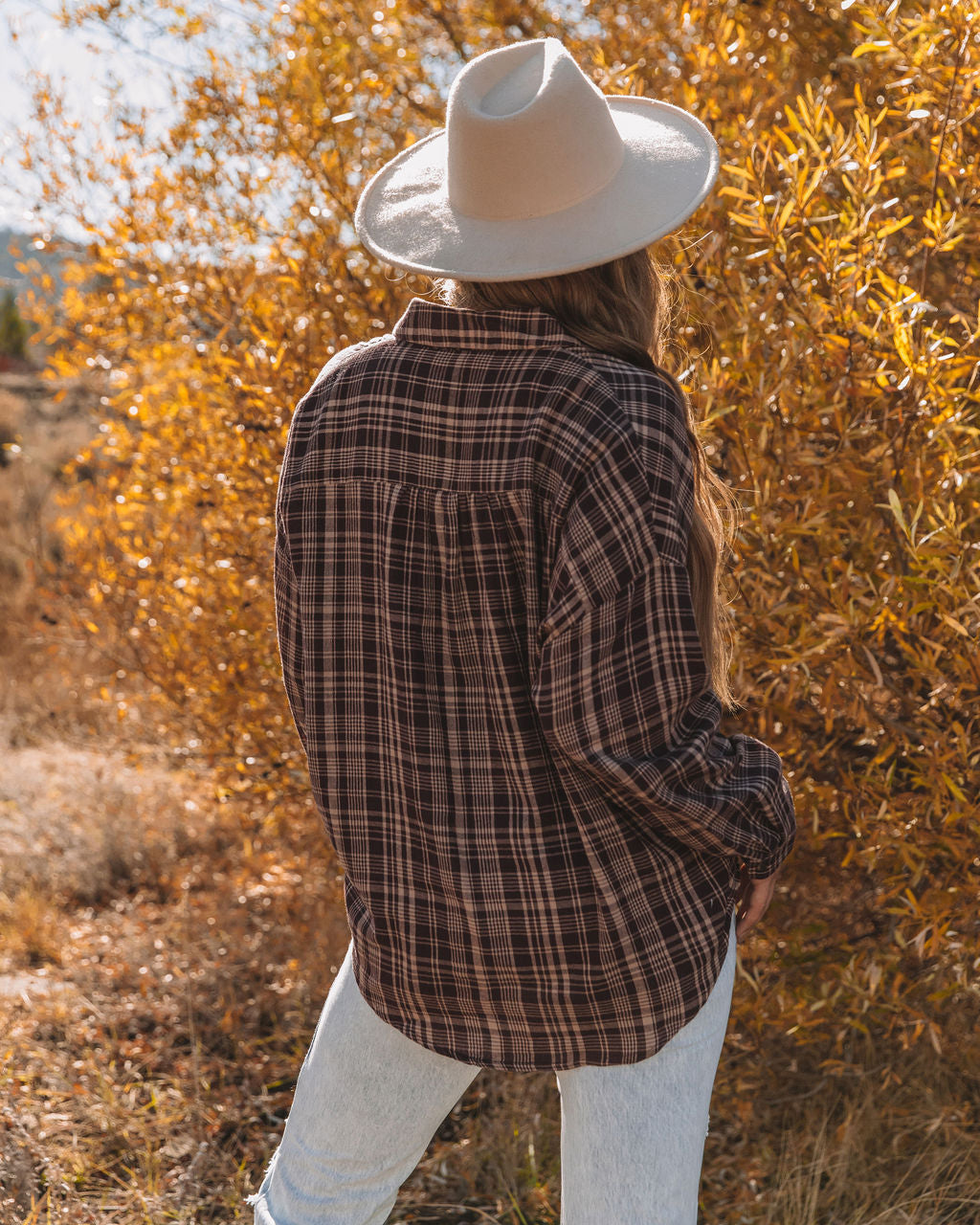 Pauline Cotton Plaid Button Down Top