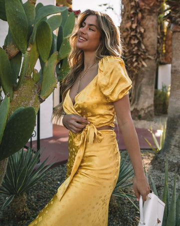 Flower Power Satin Wrap Crop Top