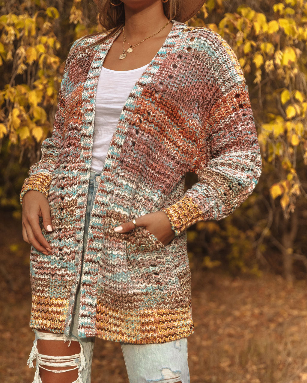 Nuri Cotton Blend Pocketed Knit Cardigan
