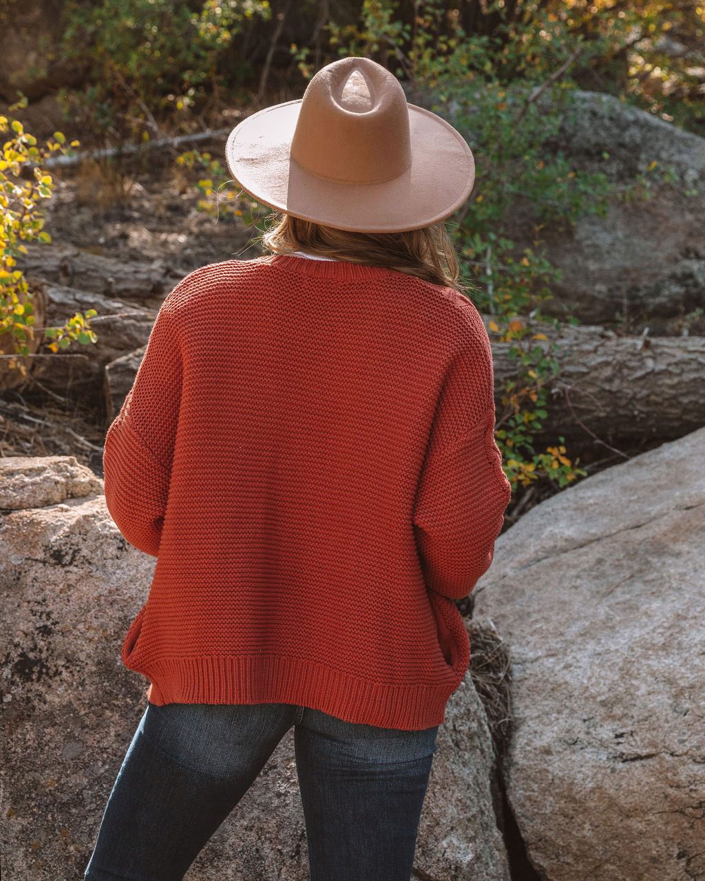 Paris Cotton Blend Pocketed Cardigan - Marsala