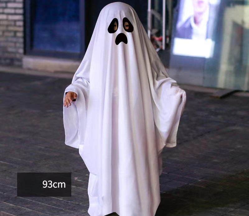 Cross Halloween horror dress up cos party white costume masquerade party children adult ghost cape cape