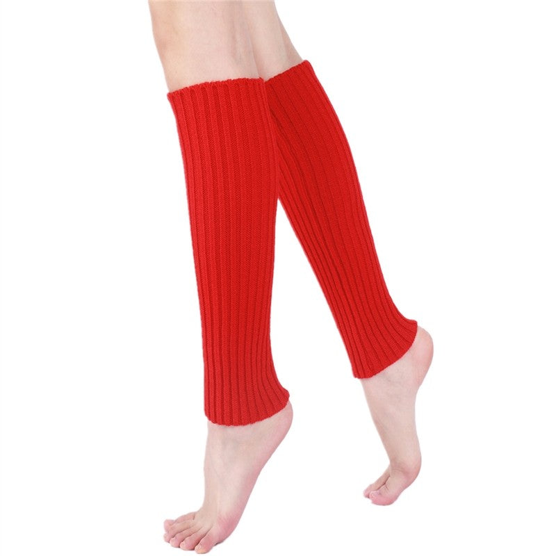 Solid Color Knitted Ankle Leg Warmers