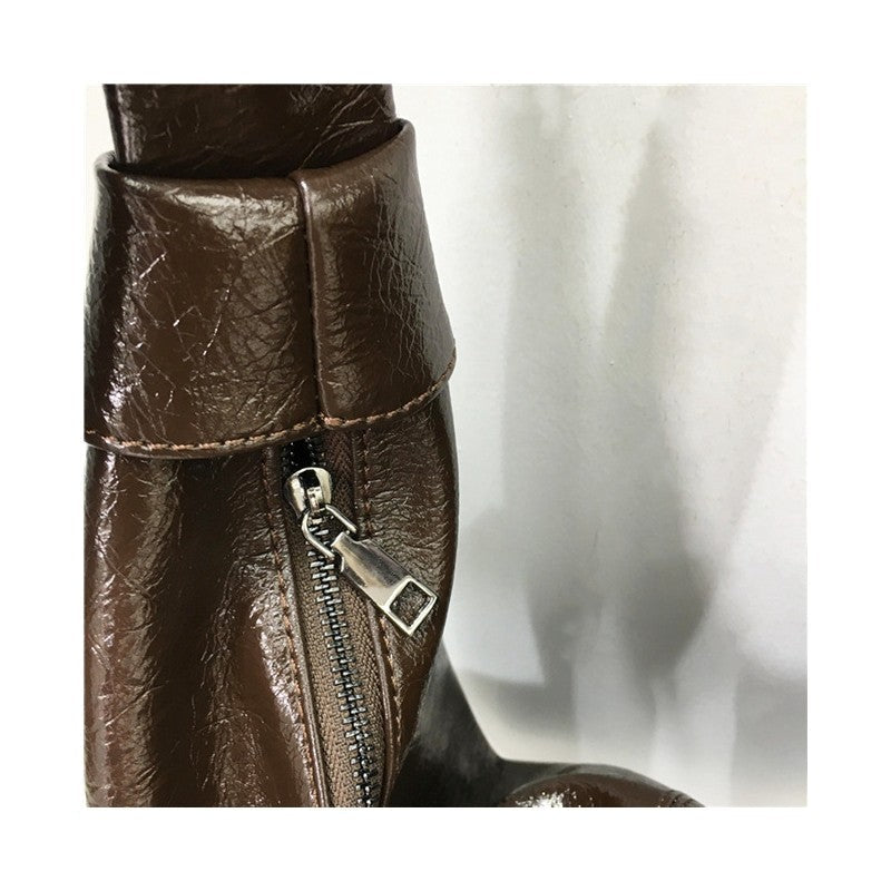 Vintage Soft Leather Wrinkle Dumpling Bag Large Capacity