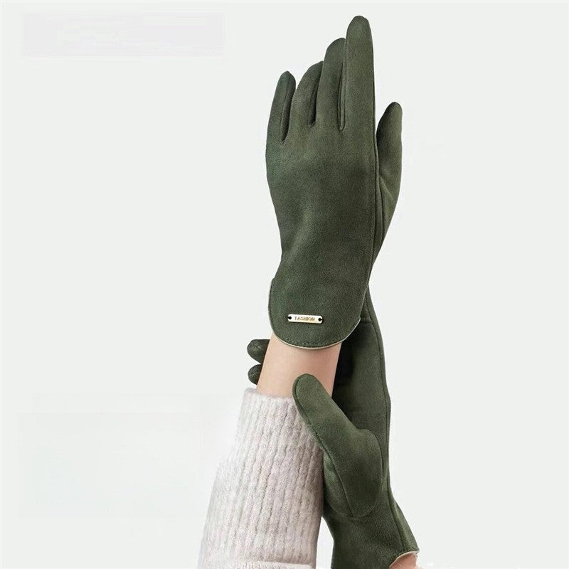 Deer Suede Touchscreen Windproof Gloves