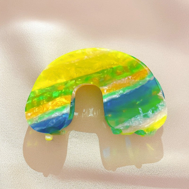 Colorful Geometric Acetate Hair Claw Clip