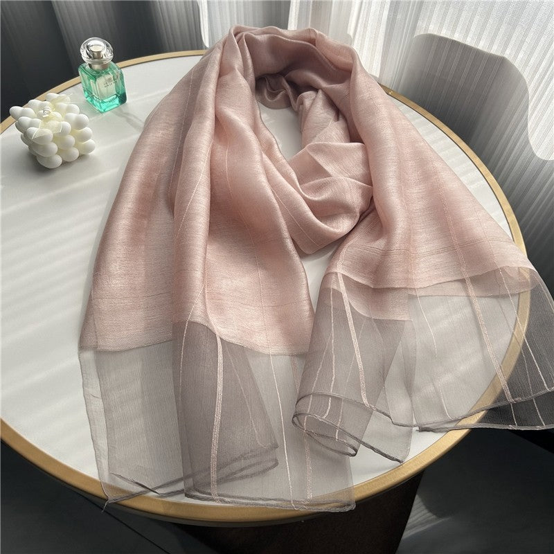 Fashion Plaid Scarf With Gold Trim