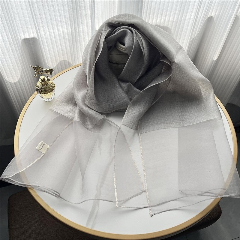 Fashion Plaid Scarf With Gold Trim