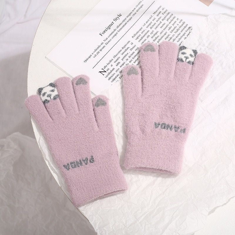 Color Blocking Jacquard Knitted Gloves