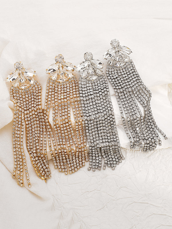 Geometric Tasseled Drop Earrings