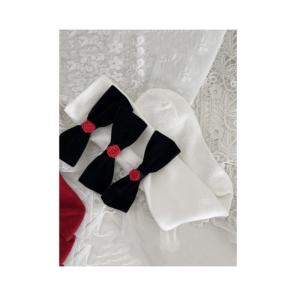 Fashion Bowknot Contrast Color Socks Accessories