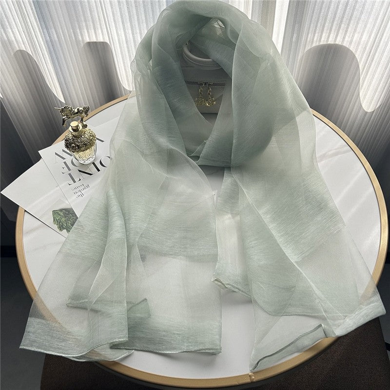 Fashion Plaid Scarf With Gold Trim