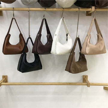 Litchi Pattern Shoulder Handbag